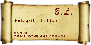 Budaspitz Lilian névjegykártya